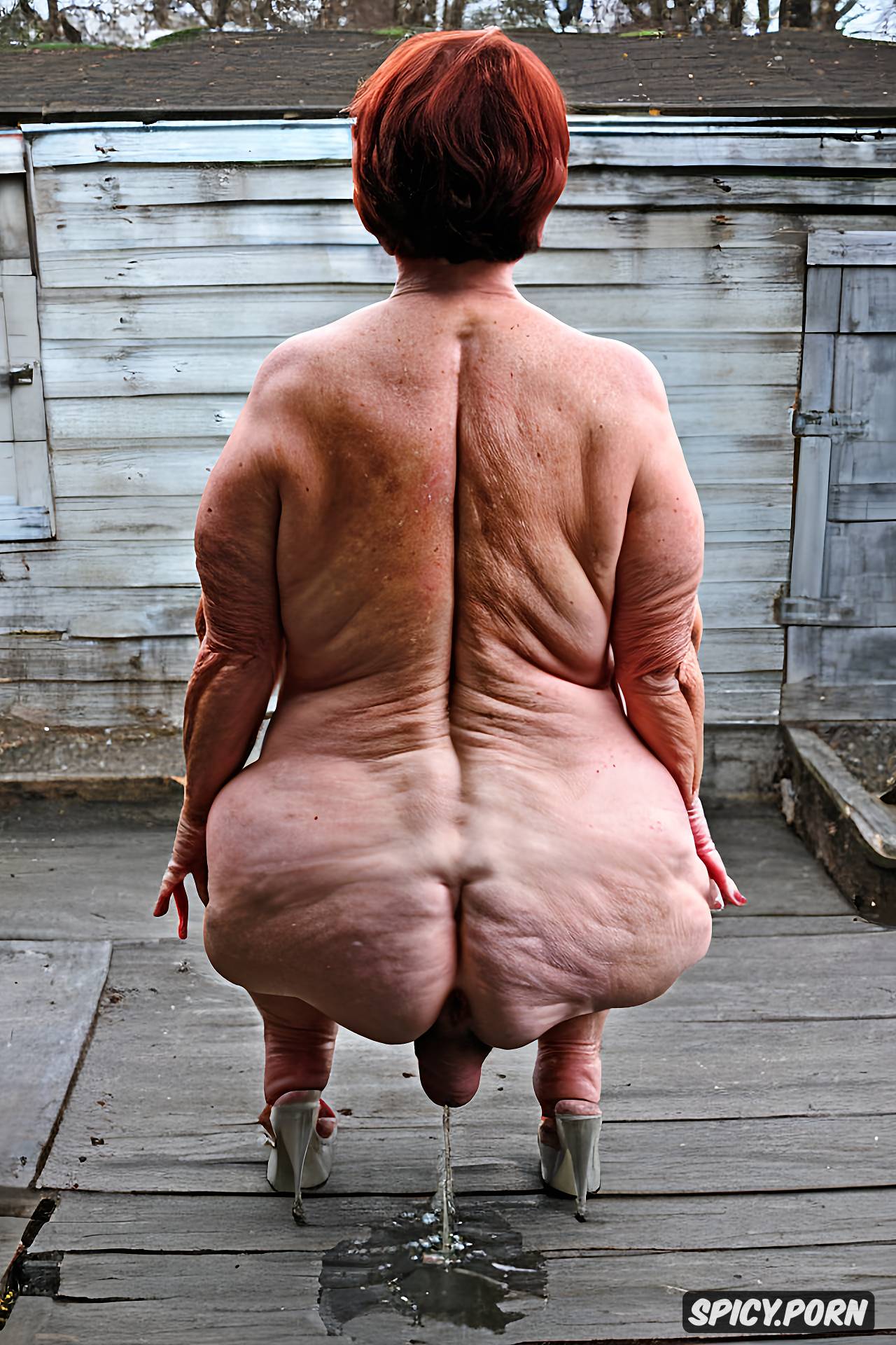 Image Of Squatting Massive Ass White Granny Pastel Colors Solo