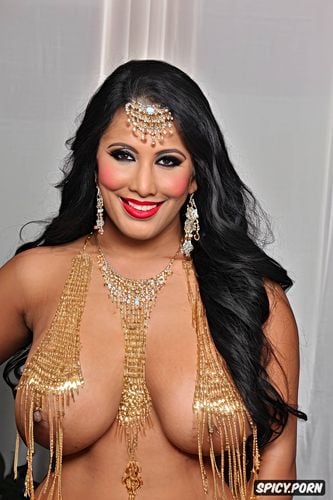 emerald bracelet, beautiful smiling face, gorgeous indian burlesque dancer