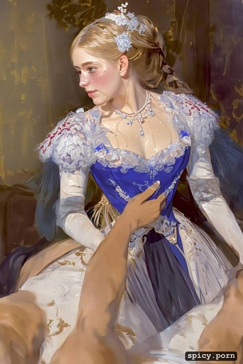 elaborate court dress, sweating, pov, 19th century 18 yo russian grand duchess spread legs dick in ass