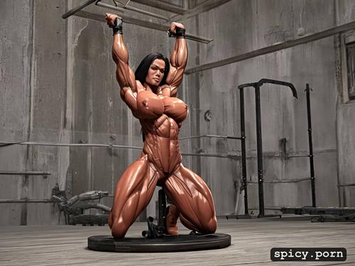 massive nude muscle woman, ultra detailed, peril, masterpiece
