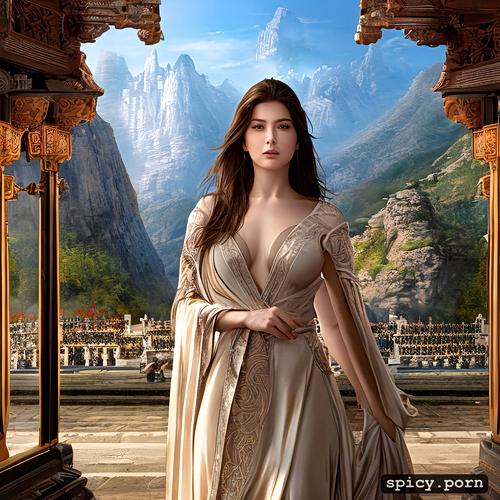 montain city, cinematic lighting, extremely detailed, art by artgerm and greg rutkowski and alphonse mucha and wlop