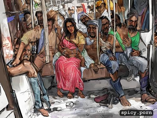 a group of barbaric men forcefully enslaved an extremely petite urban punjaban kudi inside a crowded bus forcefully stripped them of her dirty worn out clothes and brutally groped molesed and violated her