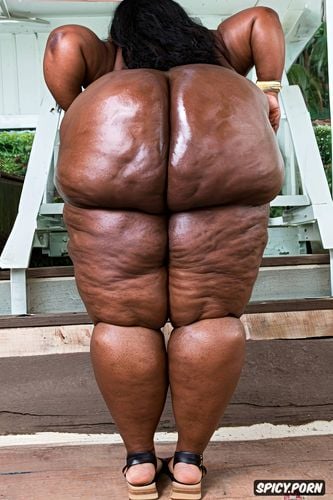 best quality, fifty of age, naked, african, enormous round saggy ass