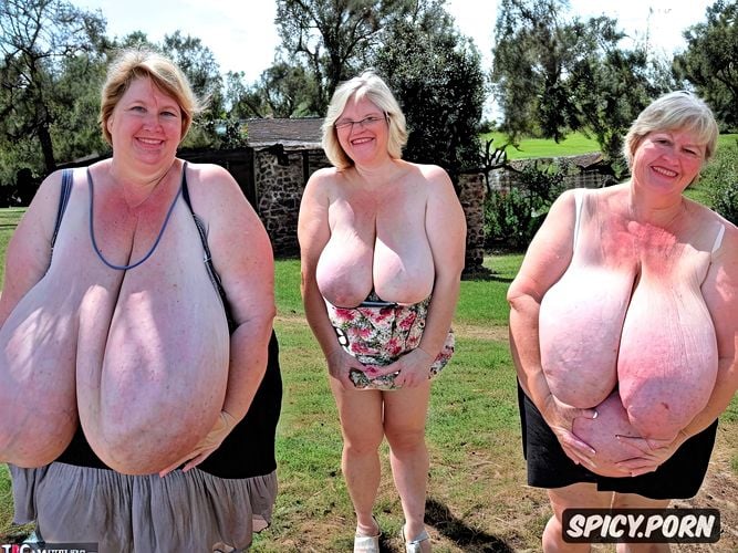 worlds most large and saggy breasts, showing very large fat very hairy cunt