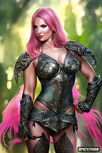 sharp details, brazilian lady, high resolution, pink hair, precise line art