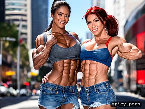 extremely huge muscles, erected nipples, four 18 year old women female bodybuilders