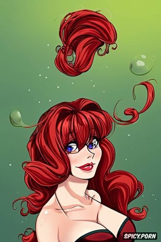 sperm on glasses, mature, face of sophia loren, intricate red hairstyle