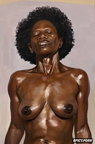 flat chest elderly black woman masturbating