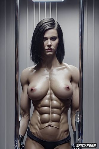 smooth skin, symmetrical eyes, only women, abs1 5, no body fat