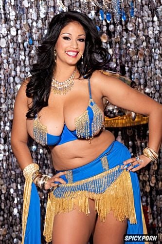 gorgeous indian belly dancer, giant hanging breasts, hourglass figure