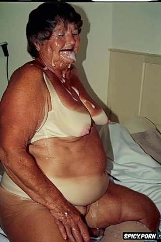 on a bed, granny, naked, tan lines1 3, freckles, ssbbw, cellulite