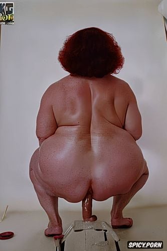 gorgeous face, massive ass, squatting, hyperrealistic pregnant pissing muscular thighs red bobcut haircut tanned