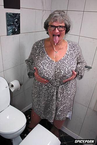 glasses, tremendous cum on tongue, old senior grandmothers, pale wrinkled skin