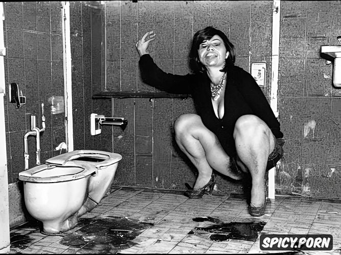 beads, british woman is forty seven aged old, rusty lockers abandoned toilet room