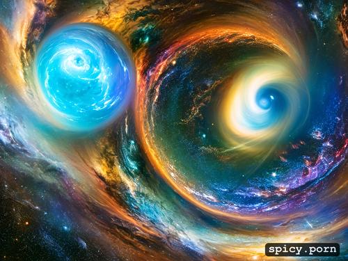 swirly planets on a starry space background