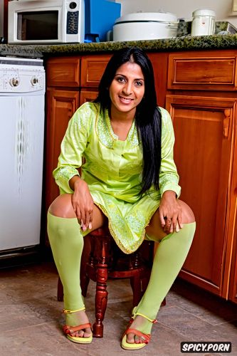 sexually seducing typical stunningly beautiful punjabi housewife beauty in her thirties is shifting her casual punjabi clothes to open her pussy to the viewer to sexually molest while she stands in the kitchen teasing