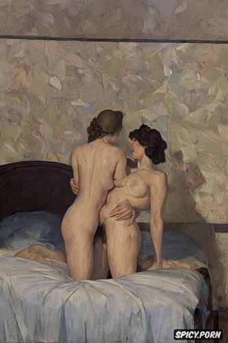 man gropes saggy wrinkled tits, pierre bonnard, two very very old grandmas kiss with tongues