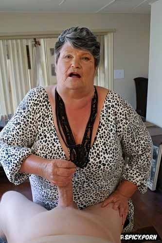 first person pov, handjob, fat, small penis, old fat grandmother