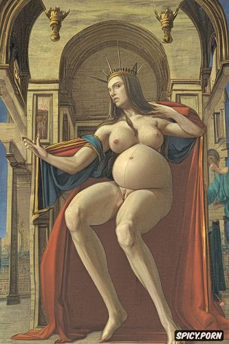 classic, pregnant, crown radiating, wide open, virgin mary nude