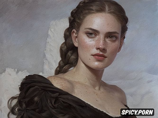pov, william bouguereau painting, french braid, indignant, freckles