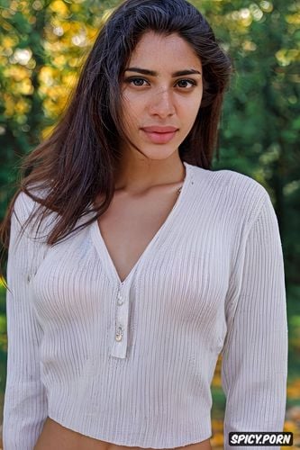 best quality, dslr, detailed skin, 8k, in the park, petite, 1 spanish teen woman