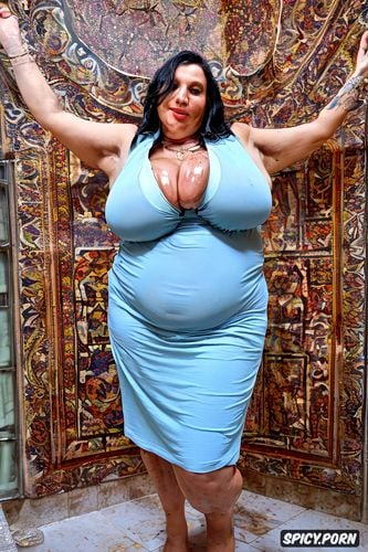 wide hips, giant areolas completely covering the breasts, giant breast