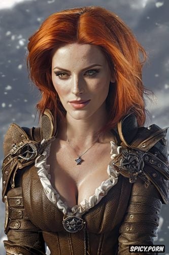 triss merigold the witcher tight outfit portrait beautiful face masterpiece