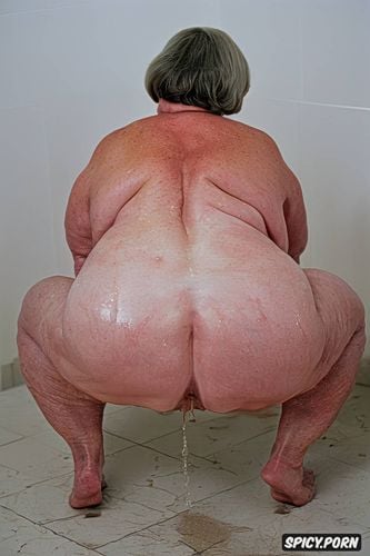 hyper detailed, white granny, pov, hyperrealistic pregnant pissing muscular thighs red bobcut haircut