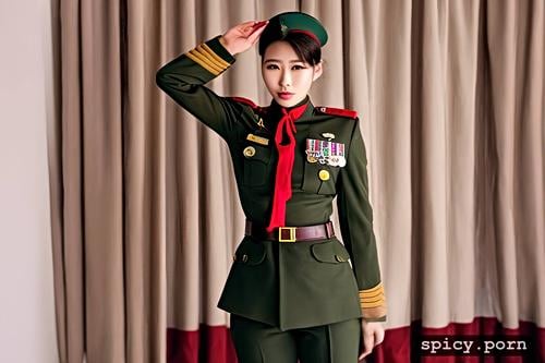 soldier, military uniform, 18yo, menstrual pads, style photo