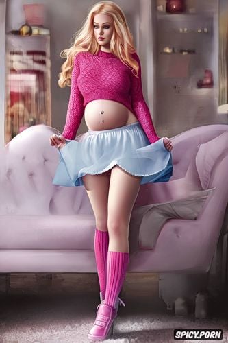 colored image, tied up, realistic photo, mini skirt, pink pussy