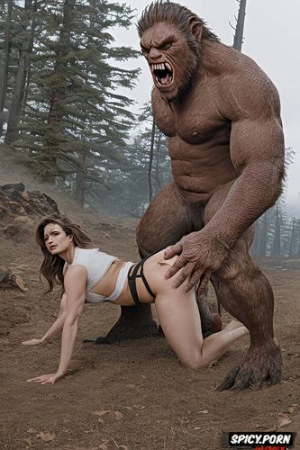 surprised by ecstasy generated big sasquatch contact, on all fours