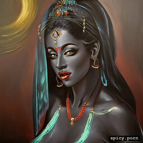 goddess kali, naked, beautiful, dark