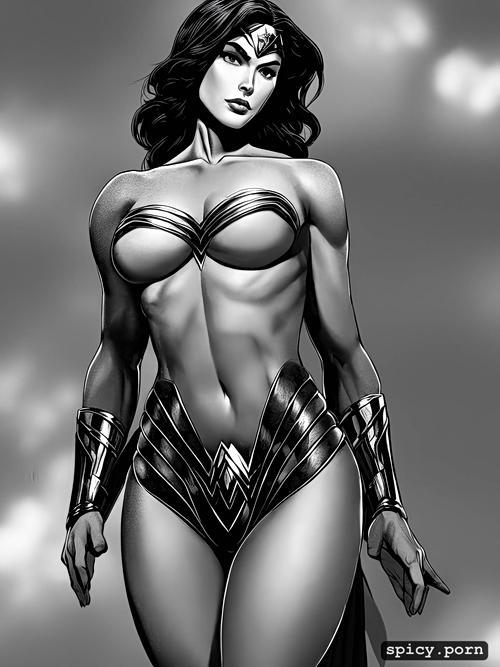 highres, medium shot, ultra detailed, sexy wonder woman and catwoman sexy teen titans lady