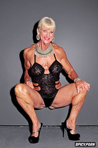 bodybuilder, crooked nose, very old and sexy gilf, mules, spreading pussy lips