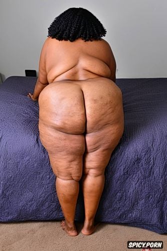 naked, vibrant colors, ssbbw, huge saggy ass, perfect face, african