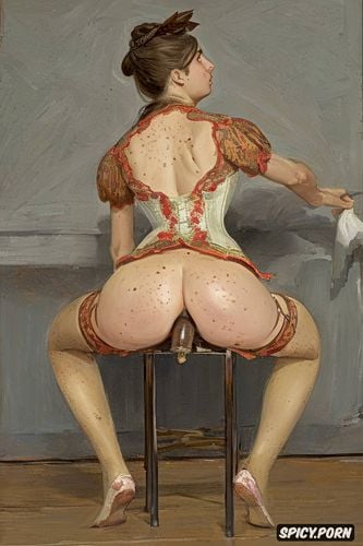 panting, freckles, ilya repin painting, straining, indignant expression