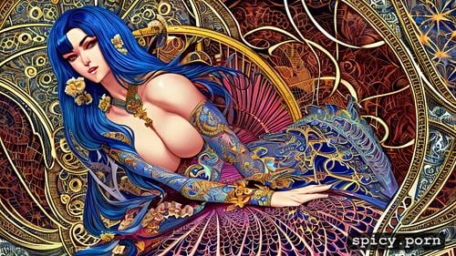 highly detailed, elegant, busty, intricate patterns, female