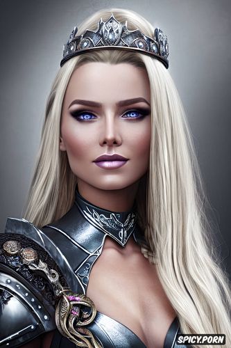 soft purple eyes, masterpiece, female knight, long silver blonde hair in a braid