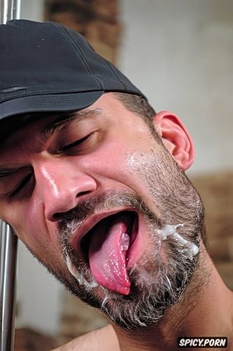 eye open sensual, wet face, cum all over the face, water dripping from mouth