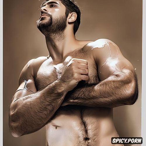 big erect penis, macho, muscled body, hairy chest, italian, male
