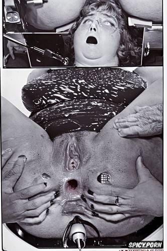 anal probe, chubby white butter face teen, restrained to an alien machine on a ufo