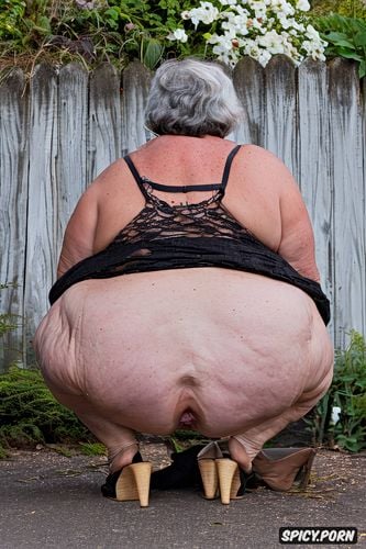 grandma, perfect face, portrait, huge massive saggy ass, hyperrealistic