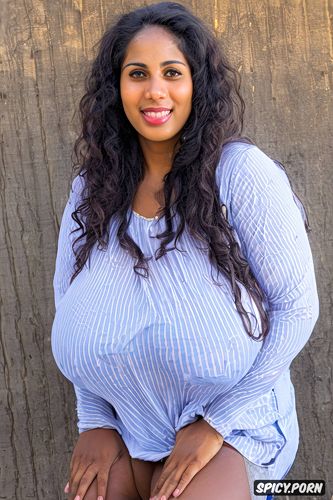 traditional look, gorgeous smiling face, gigantic saggy boobs