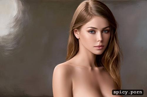 stella cox with detailed face, realist art, smooth, hanging tits