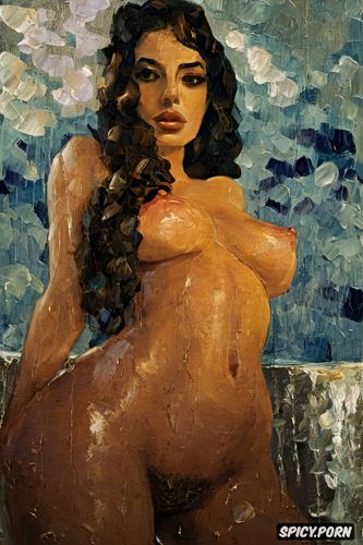 post impressionist fauves erotic art, smoke, long wavy hair