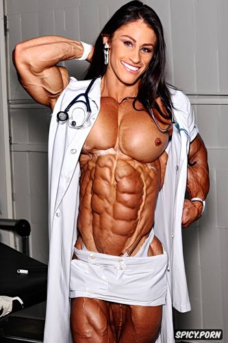 hard flexing abs, oiled body, showing armpits, bulging muscles