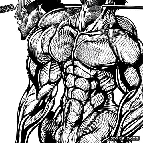 muscle oil biceps hard big dick gay bodybuilding