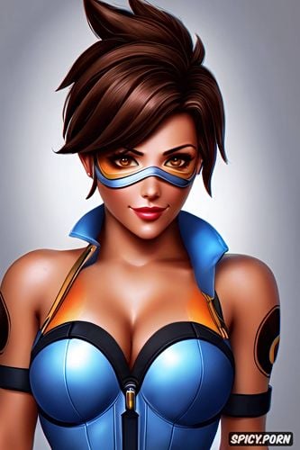 masterpiece, tracer overwatch star wars halloween costume beautiful face chest tattoos milf