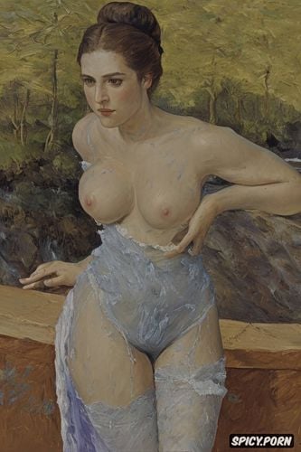 fingering, indignant, masterpiece, ilya repin painting, eye contact