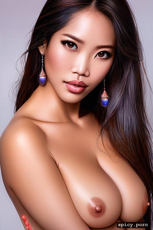 chinese race, skiny, white skin, nude, medium boobs, potrait